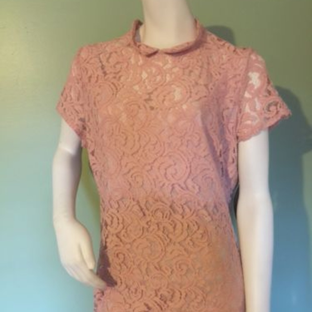 Eva Mendes NY&CO Peach Pink Womens Lace Dress